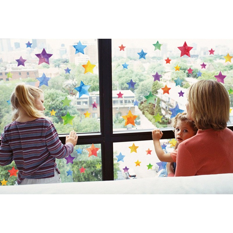 Adhesivos decorativos para pared (123 adhesivos), diseño de estrellas, Una