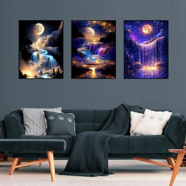 Diamond Art Kits for Adults - 6 Pack Landscape Diamond Painting Kits for Adults, 5D Round Full Drill Gem Art, Paint by Diamonds Pictures DIY Crafts Kits 12x16inch