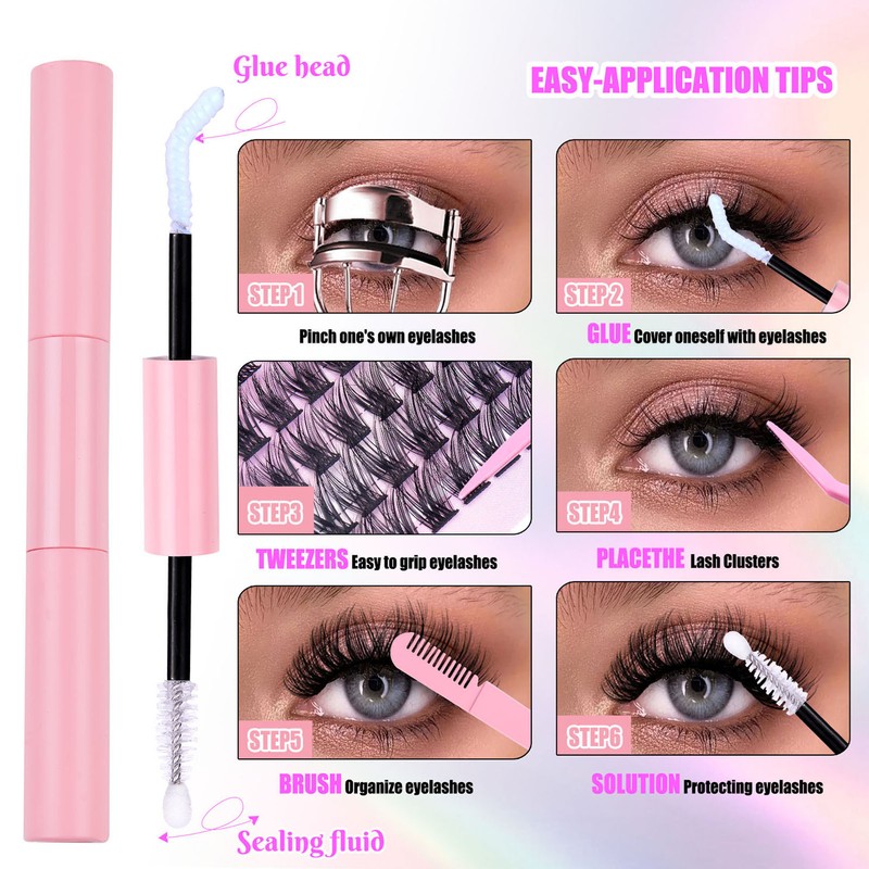 126 Clusters DIY Lash Extensions Kit D Curl Fluffy Individual