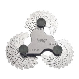 Starrett Steel Screw Pitch Gage with Locking Device - Ideal for Construction Work and Home Improvement - 4-84 TPI, 51 Number of Leaves - 472