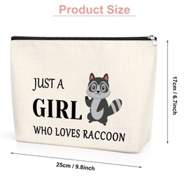Raccoon Themed Gifts for Women Raccoon Makeup Bag Racoon Lover Gift for Her Friends Family Kids Daughter Travel Makeup Bag Raccoon Stuff Raccoon Accessories Christmas Birthday Gifts