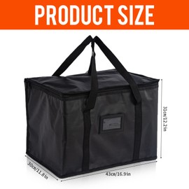Food Delivery Bag, 40L Thermal Bags Foldable Insulated Grocery Bag Leak-Proof Cooler Bag for Shopping Camping BBQ Picnic Family Outdoor Travel