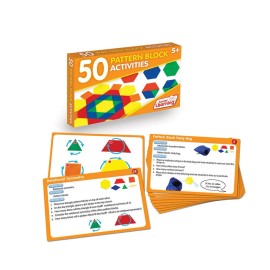 Junior Learning 50 Pattern Block Activities Card Set – Hands-On Learning for Kids Ages 5+