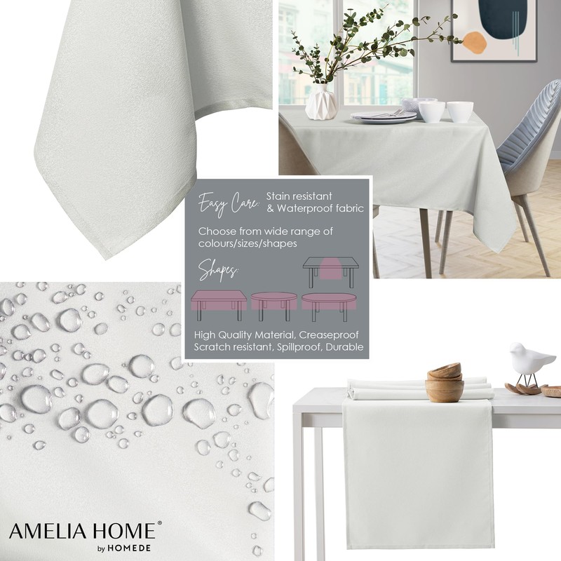 AmeliaHome Tablecloth, Lotus Effect, Water-resistant