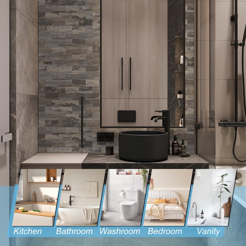 V-MOZZA 100-Piece Faux Stone Peel and Stick Backsplash Tile, Waterproof