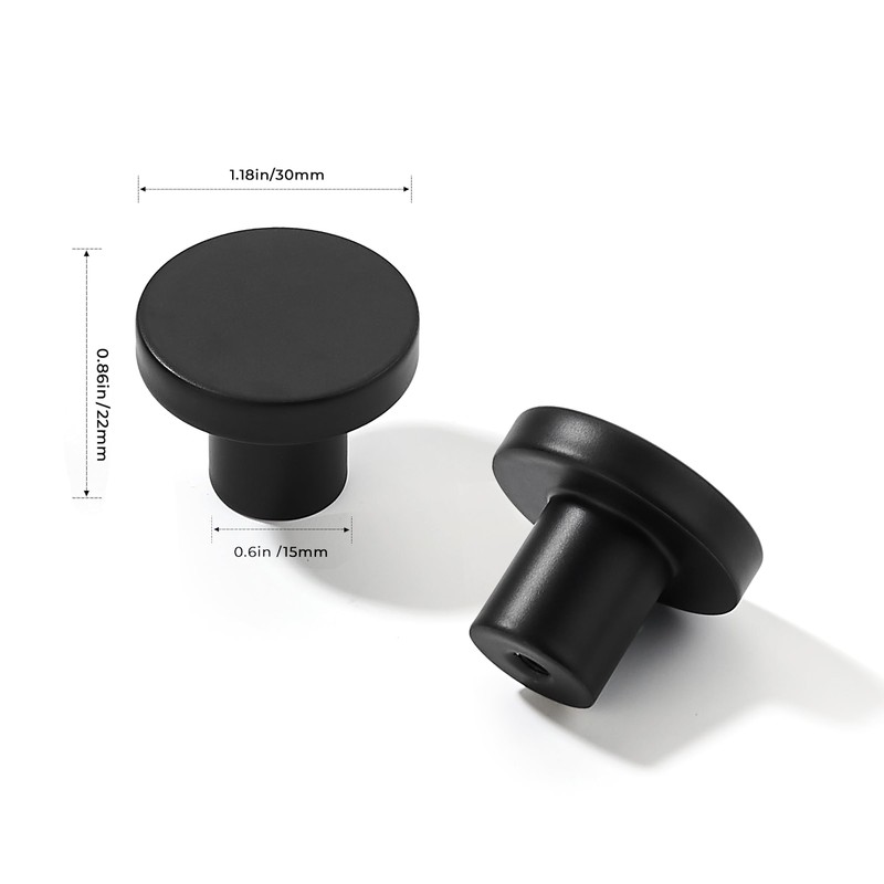 khtumeware 10 Pack Cabinet Knobs Black Kitchen Cabinet Knobs Round
