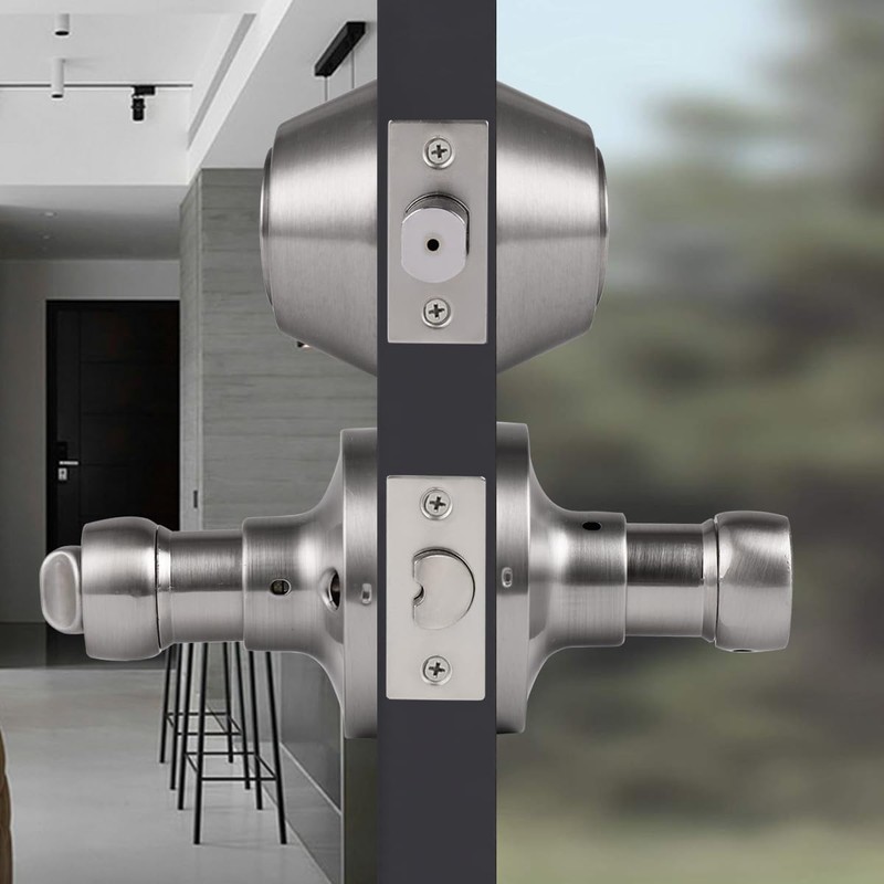 Probrico Front Door Handle Lever 4 Sets-Wave Style Entry Door