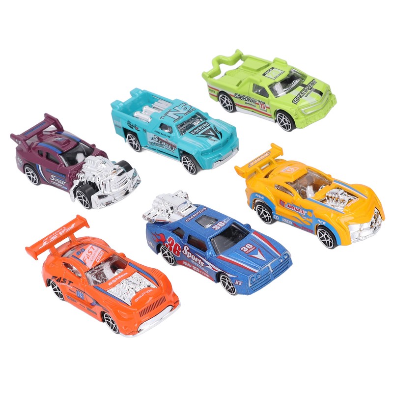 6pcs 1:64 Scale Alloy Racing Cars Set High Simulation Collectible