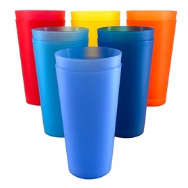 AOYITE Large Plastic Cups Reusable - 32 oz Water Tumblers Unbreakable Drinking Glasses set of 12 - BPA Free Dishwasher Safe Big Plastic Cups for Kids Kitchen Camping Party Outdoor