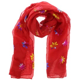 Zac's Alter Ego Women Ladies Christmas Scarf with Rainbow Foil Metallic Glitter Snowflake Print