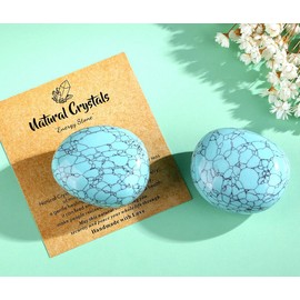 SAHOOTTIE Turquoise Crystal 1.5-2.0" Large Turquoise Gemstones Turquoise Healing Crystal Turquoise Polished Gemstone Tumbled Stone Turquoise Pocket Stone for Crystal Lovers Beginners Collectors