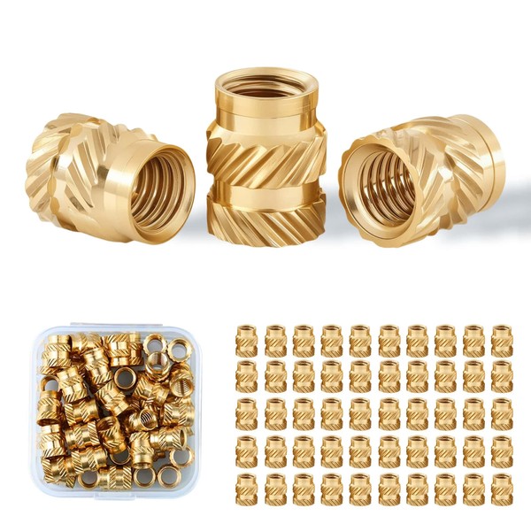 M2-M6 Brass Heat-Set Threaded Inserts Kit for 3D Printing, Knurled