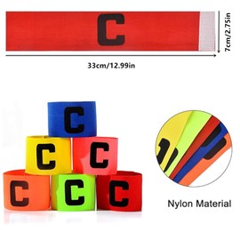 SAHENITEANA Brazalete de Capitán de Fútbol, ​​6 Uds. Bandas de Brazo de Capitán C Clásicas, Pulsera de Banda de Capitán de Vendaje de Capitán Ajustable para Fútbol (Naranja)