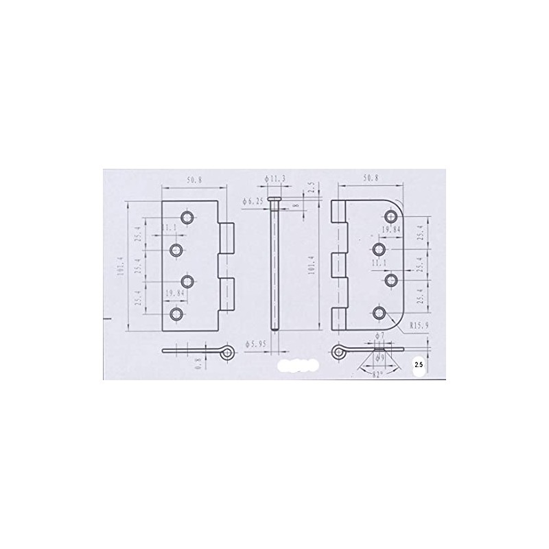 Richelieu 81822FBB Onward (3-Pack) 4-inch (102 mm) Full Mortise Butt