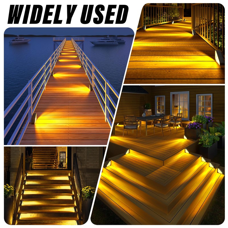 ROSHWEY Solar Stair Lights Outdoor Waterproof, 16 Pack Solar Step