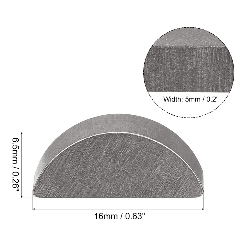 sourcing map Pack of 25 Half Moon Wedge 45# Steel