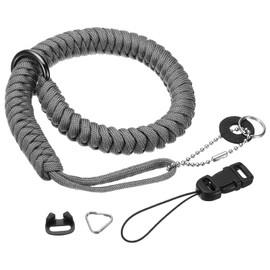 PATIKIL Camera Wrist Strap Set, Polyester Quick Release Round Paracord Braided Wristlet Lanyards with Accessories for DSLR Camcorder Mirrorless, Grey