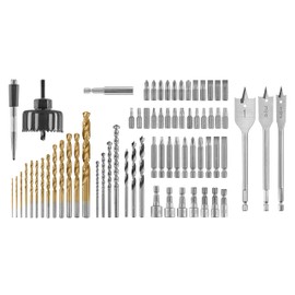 HART 70-Piece DRILL & DRIVE BIT SET with CASE Magnetic Bit Holder Hole Slaw Titanium