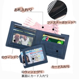 TOEDNNQI Men's Wallet, Bifold Wallet, Card Holder, Men's Wallet, Folding Wallet, Compact Wallet, Large Capacity, Coin Purse, Bi-fold Wallet, 1black