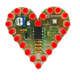 PZMYJB DIY Kit Heart Shape Breathing Lamp Kit DC 4V-6V Breathing LED Suite Red White Blue Green DIY Electronic Production for Learning, Red