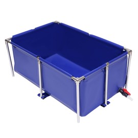 Canvas Fish Pond, Stainless Steel Show Water Tank Portable Water Storage Tank Foldable Breeding Koi Fish Pond Reservoir Aquarium Ornamental Swimming Pool, for Home Aquaculture