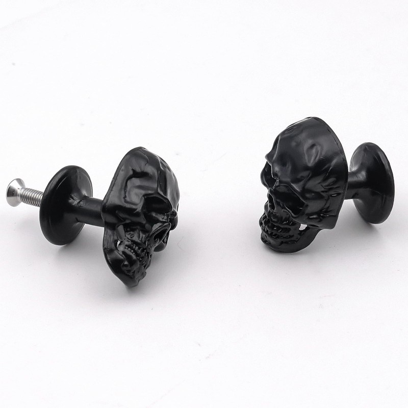 FANYUN 4 Pack Skull Skeleton Cabinets Knobs, Single Hole Pull