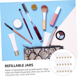 Mikinona 50pcs Lip Tubes for Lip Balm Transparent Squeeze Cosmetic Containers Leak Design and Makeup Applications