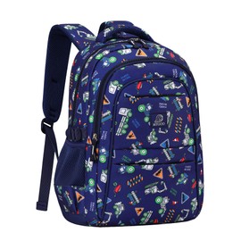 MYGOO - Mochila infantil para niños o niñas, mochila educativa para jóvenes, colección Euclid | 17 pulgadas de alto |, Camión Azul, Large, Classic