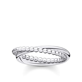 THOMAS SABO Double Ball Ring 925 Sterling Silver TR2321-001-21, Silver, No stones available