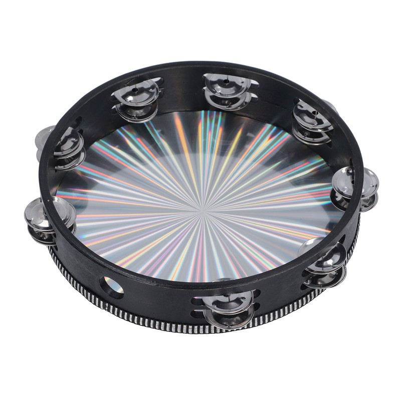 Radiant Tambourine Reflective Clear Crisp Sound Double Row Bell Drum