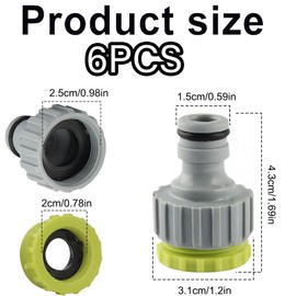 Gardena Adapter Tap, Gardena Connection 1/2 Inch Tap Connector 3/4 Inch, Plastic Adapter Coupling Hose Connection Set, 2-in-1 Hose Connection Set for Tap Hose Connection