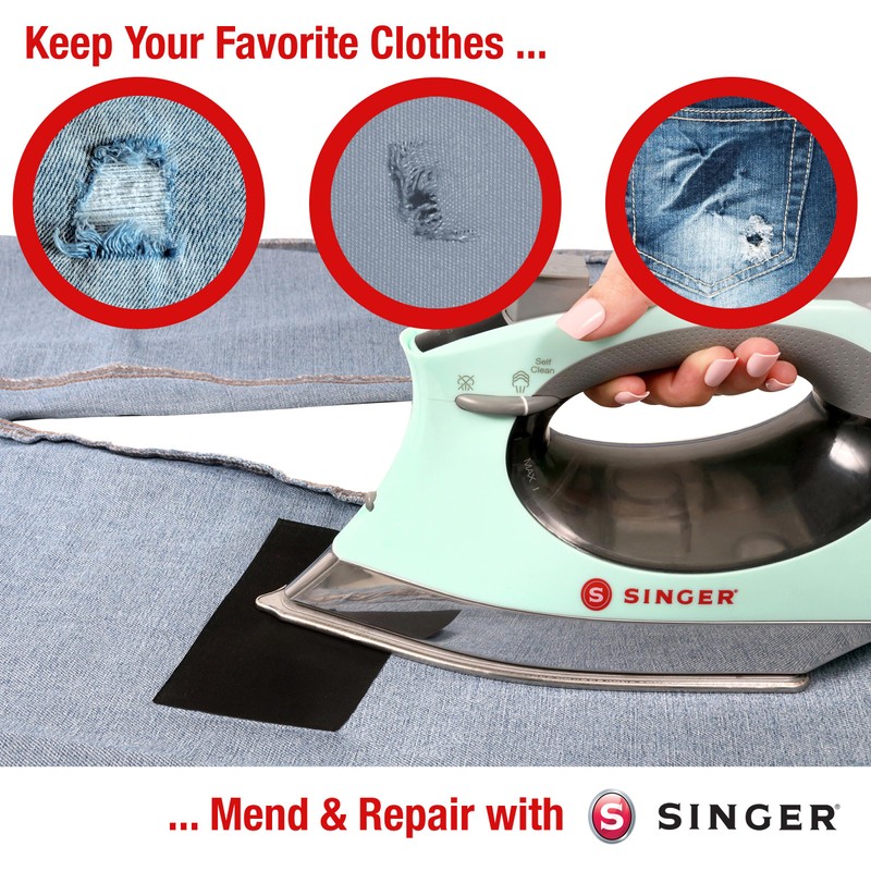 SINGER Iron-On Mending Fabric – Black – 7in x 16in