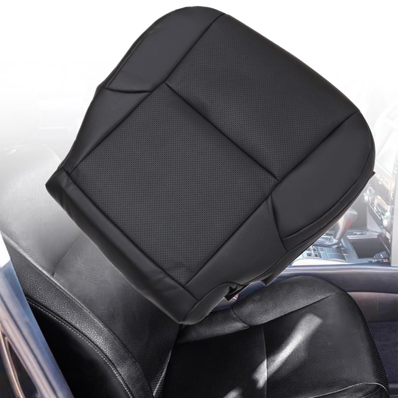 NLQR Front Driver Side Bottom Replacement Seat Cover Black Perforated