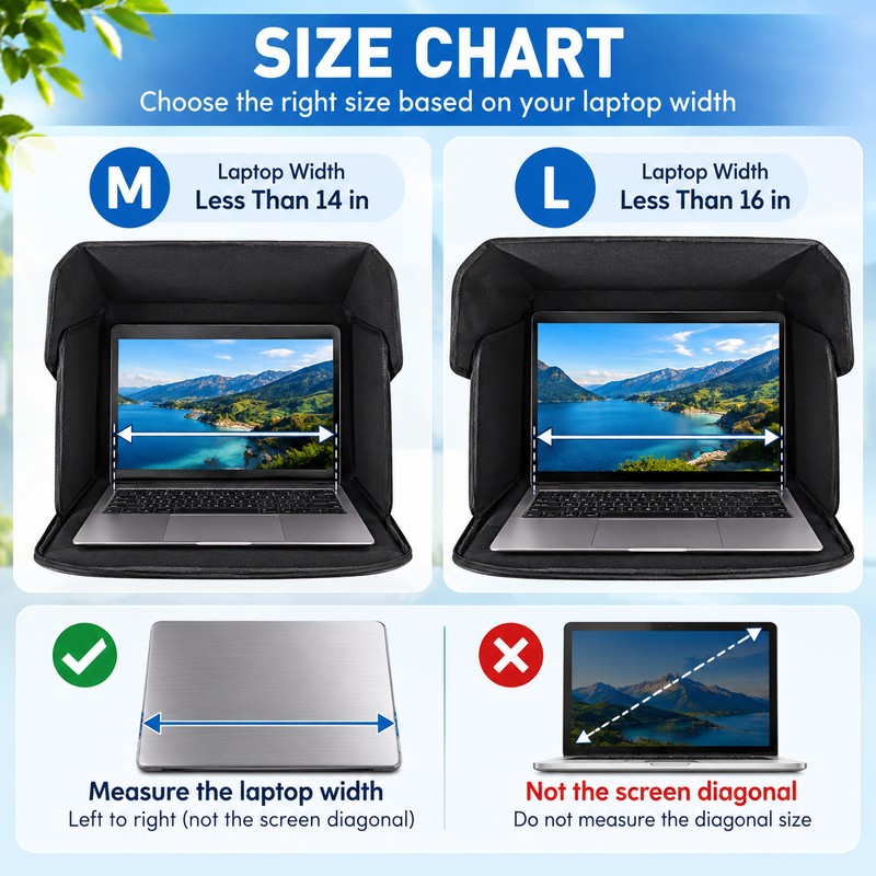 Foldable Laptop Sun Shade for Outdoor Work – Portable Privacy