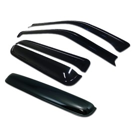 Classic Style Smoke Window Deflector Vent Shade Guard v2 + 38" / 980 mm Sunroof Moonroof Sun Moon Roof Visors 5 Pieces Compatible with 97-01 Honda CRV CR-V