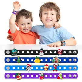 Stuffed 20 PCS Croc Bracelet Band, Silicone Charm Bracelet for Kids, Croc Charm Bracelets in Bulk, Perfect Toys Gifts for Students Birthday Gift, Kids Gifts, Party