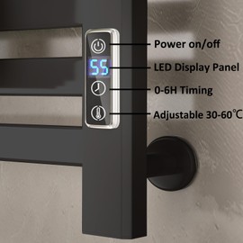 Towel Warmer,Wall Mounted Electric Towel Warmers for Bathroom,Heated Towel Racks 4 Bars with Timer & Temperature Multi-Level Adjustments,Towel Heater Plug-in/Hardwired, Hot Towel Warmer Rack