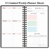 Pocket Weekly Planner - A6 Spiral Planner with 53 Sheets/