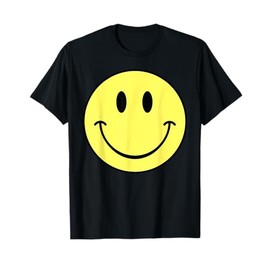 70s Yellow Smile Face Happy Cute Smiling Face Funny Retro T-Shirt