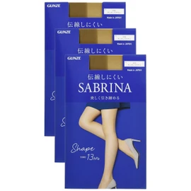 Gunze SB520 Women's Stockings, Sabrina, 3 Pairs Set, Shape, Tightens Beautifully, Difficult to Run, suntan brown