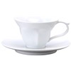 Claire Hasamiyaki Crystal Carving Story Cup & Saucer, White