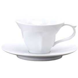 Claire Hasamiyaki Crystal Carving Story Cup & Saucer, White