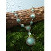 MINACHI Bohemian Created Turquoise Beaded Y-Necklace, Turquoise-toned Multi-shaped Pendant, Dainty