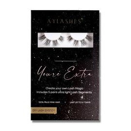 Aylashes Künstliche Wimpern natürlich, einzeln, Fake Lashes für Anfänger geeignet, Classic Collection C Curl, YOURE EXTRA MAXI (8-15mm)