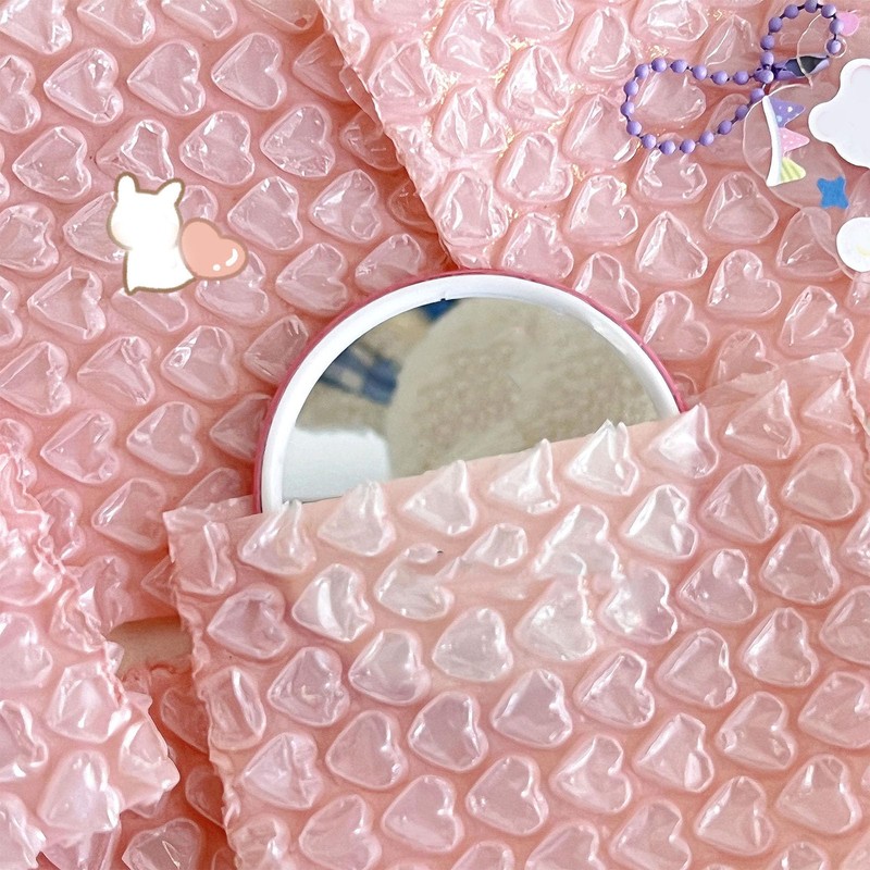 Packaging Bags Bubble Bags Pink Heart Shaped Protective Bubble Bags