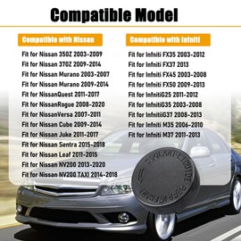 LoloWheat Black Engine Coolant Overflow Reservoir Tank Cap Compatible with Infiniti EX35 FX37 EX37 G35 Q70 QX50 G25 G37 2003-2017 for Nissan Murano Rogue Versa Quest Replace 21712-79900 AM-4118851190