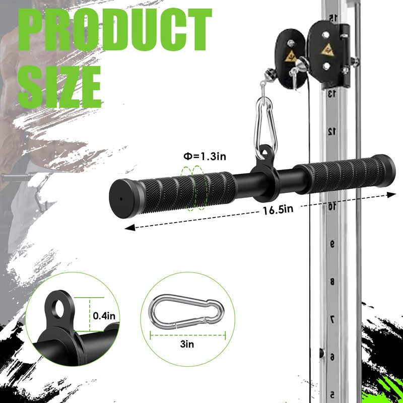 Tricep Pressdowns Straight Bar Cable Attachment ，360 Degree Rotating Bicep