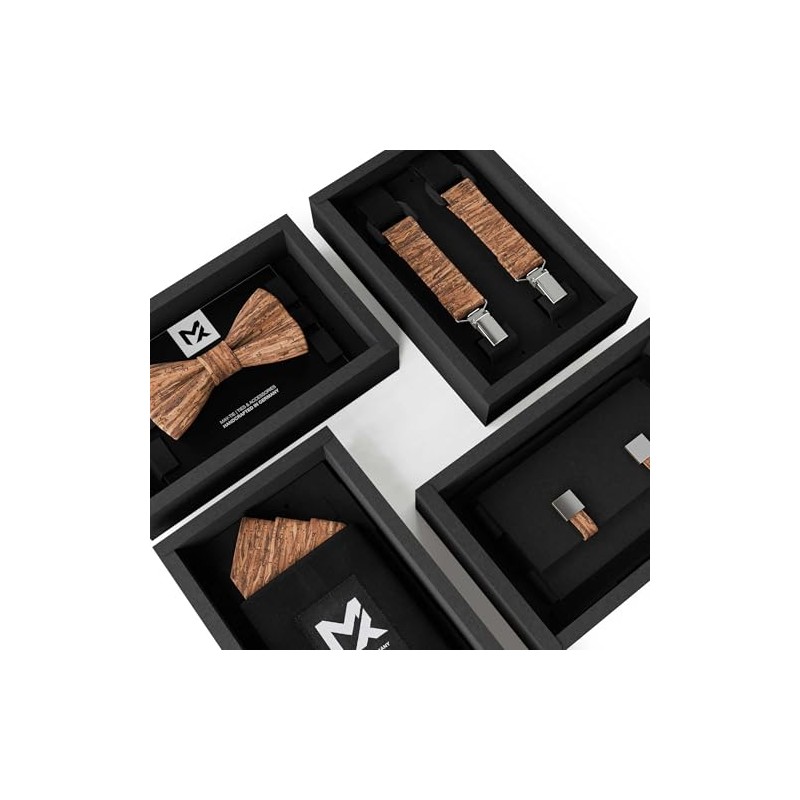 MAY-TIE Herren Fliege aus Kork | Holz Braun | Vegane