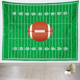Loccor 7x5ft Football Tapestry Photo Backdrop America Rugby Stadium Field Game Strategy Tactics End Zone Touchdown Tapestries Sports Competition Theme Wall Hanging Bedroom Living Room Dorm Home Decor
