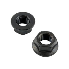 POSH FAITH M10 910210-K2 Motorcycle Supplies Flanged Nuts Stainless Steel P1.25 Black, 2 Pieces